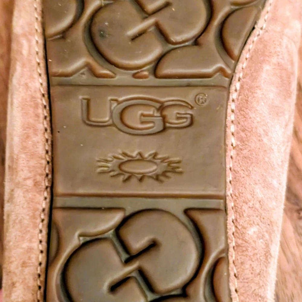 UGG Chestnut Shearling-Lined Moccasin Slippers